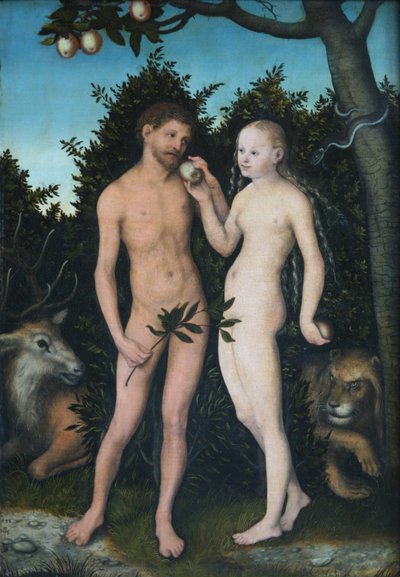 Adamo ed Eva in Paradiso (La Caduta) da Lucas Cranach the Elder